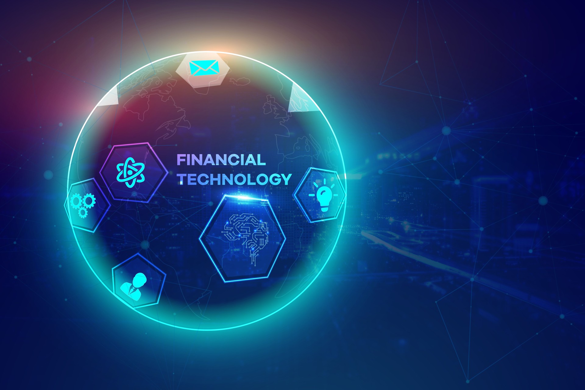 Fintech, financial technology concept