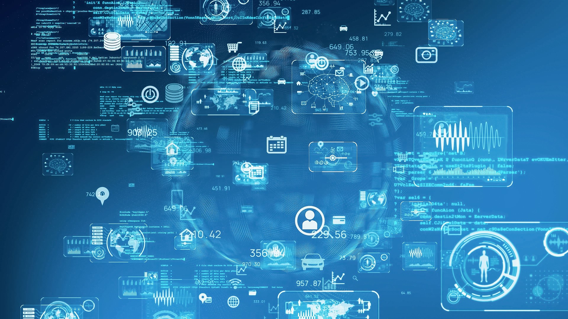 Business and technology concept. Communication network.